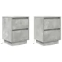 Bedside tables with LED lights 2 units gray concrete 38x34x50 cm by , Nightstands - Ref: Foro24-861290, Price: 99,75 €, Disco...