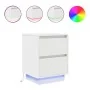 Bedside tables with LED lights 2 units white 38x34x50 cm by , Nightstands - Ref: Foro24-861284, Price: 100,25 €, Discount: %