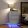 Mesilla de noche con luces LED blanca 38x34x65 cm de , Mesitas de noche - Ref: Foro24-861301, Precio: 74,22 €, Descuento: %
