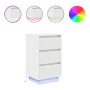 Mesilla de noche con luces LED blanca 38x34x65 cm de , Mesitas de noche - Ref: Foro24-861301, Precio: 74,22 €, Descuento: %