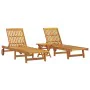 Tumbonas con mesa 2 unidades madera maciza de acacia by , Loungers - Ref: Foro24-3325205, Price: 370,04 €, Discount: %