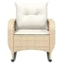 Silla mecedora de jardín con cojines ratán sintético beige de , Sillas de jardín - Ref: Foro24-4104197, Precio: 107,11 €, Des...
