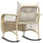 Garden rocking chair with beige synthetic rattan cushions by , Garden chairs - Ref: Foro24-4104197, Price: 118,24 €, Discount: %