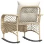 Silla mecedora de jardín con cojines ratán sintético beige de , Sillas de jardín - Ref: Foro24-4104197, Precio: 107,11 €, Des...