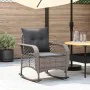 Garden rocking chair with gray synthetic rattan cushions by , Garden chairs - Ref: Foro24-4104195, Price: 120,82 €, Discount: %