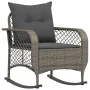 Garden rocking chair with gray synthetic rattan cushions by , Garden chairs - Ref: Foro24-4104195, Price: 120,82 €, Discount: %