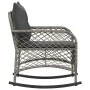 Garden rocking chair with gray synthetic rattan cushions by , Garden chairs - Ref: Foro24-4104195, Price: 120,82 €, Discount: %