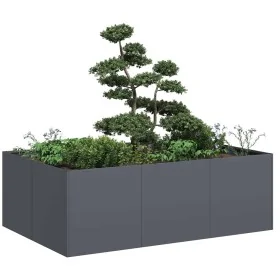 Pflanzgefäß aus anthrazitgrauem Stahl 120x80x40 cm von , Töpfe und Pflanzgefäße - Ref: Foro24-860747, Preis: 95,06 €, Rabatt: %