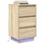 Bedside table with LED lights Sonoma oak 38x34x65 cm by , Nightstands - Ref: Foro24-861303, Price: 70,79 €, Discount: %