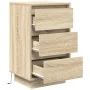Bedside table with LED lights Sonoma oak 38x34x65 cm by , Nightstands - Ref: Foro24-861303, Price: 70,79 €, Discount: %