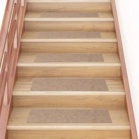 Self-adhesive stair treads 30 units light brown 76x20cm by , Stair mats - Ref: Foro24-3365721, Price: 78,47 €, Discount: %
