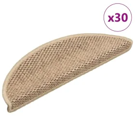 Self-adhesive sisal stair carpet 30 units 56x17x3 cm sand by , Stair mats - Ref: Foro24-3365867, Price: 174,48 €, Discount: %