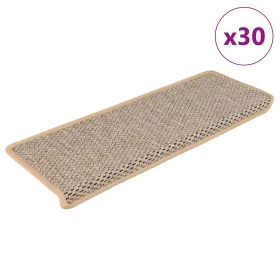 Self-adhesive sisal stair carpet 30 units light beige by , Stair mats - Ref: Foro24-3365892, Price: 203,52 €, Discount: %