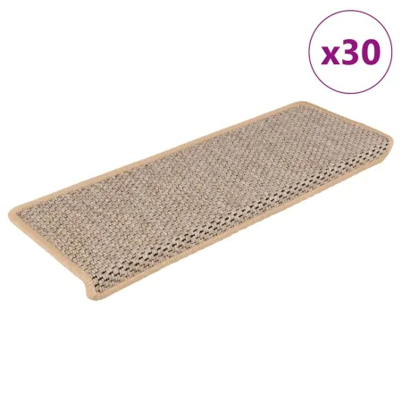 Selbstklebender Sisal-Treppenteppich, 30 Stück, in hellem Beige. von , Treppenmatten - Ref: Foro24-3365892, Preis: 203,52 €, ...