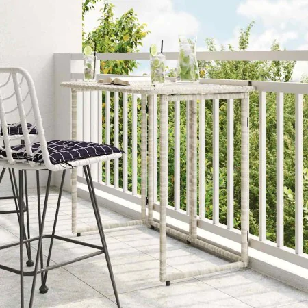 Mesa de jardín plegable gris claro 90x51x75 cm ratán sintético von , Gartentische - Ref: Foro24-4108258, Preis: 80,13 €, Raba...