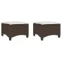 Taburetes de jardín con cojines 2 uds marrón 55x55x36 cm de , Otomanas de exterior - Ref: Foro24-4108247, Precio: 126,65 €, D...