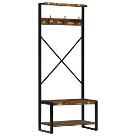 Perchero multicolor madera maciza reciclada 80x40x190 cm de , Estantes y estanterías - Ref: Foro24-4015962, Precio: 152,76 €,...