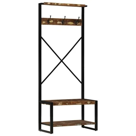 Multicolored coat rack made of solid recycled wood 80x40x190 cm by , Shelves and shelves - Ref: Foro24-4015962, Price: 152,76...