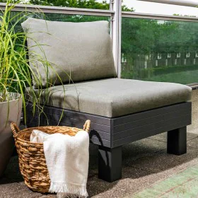 Single armchair Keter Garden Elements Graphite with light gray cushion by , Garden chairs - Ref: Foro24-447620, Price: 109,67...