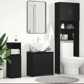 Schwarzer Eichenholz-Badezimmerschrank aus Sperrholz, 60x33x60 cm. von , Badezimmermöbel - Ref: Foro24-862508, Preis: 56,99 €...