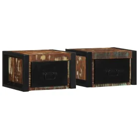 Multicolored bedside tables 2 units 40x35x25 cm recycled wood by , Nightstands - Ref: Foro24-4015948, Price: 127,24 €, Discou...