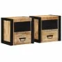Mesitas de noche 2 uds 40x35x40 cm madera maciza rugosa mango de , Mesitas de noche - Ref: Foro24-4015955, Precio: 167,37 €, ...