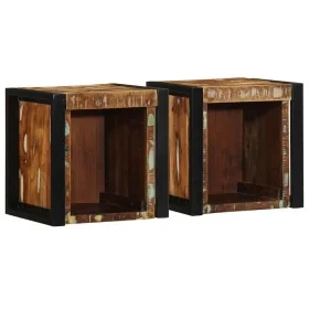 Mesilla de noche multicolor 40x35x40 cm madera maciza reciclada by , Nightstands - Ref: Foro24-4015960, Price: 122,22 €, Disc...