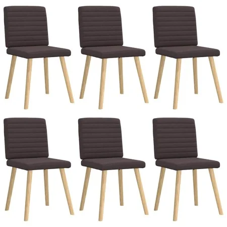 Sillas de comedor 6 unidades tela marrón oscuro by , dining chairs - Ref: Foro24-3315548, Price: 296,00 €, Discount: %