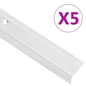 L-shaped step profiles, 5 units, silver aluminum, 90 cm by , Stairs - Ref: Foro24-146730, Price: 18,40 €, Discount: %