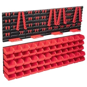 Storage box kit 136 pieces wall panels red/black by , Tool cabinets - Ref: Foro24-150815, Price: 77,09 €, Discount: %