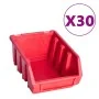 Aufbewahrungsboxen-Set mit 136 Teilen, Wandpaneele in Rot/Schwarz. von , Werkzeugschränke - Ref: Foro24-150815, Preis: 77,09 ...