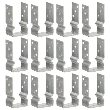 Zaunpfostenanker 12 Stück verzinkter Stahl silberfarben 8x6x15 cm von , Spikes zur Verankerung im Boden - Ref: Foro24-145331,...