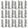 Fence anchors 12 units galvanized steel silver 8x6x15 cm by , Spikes for anchoring in the ground - Ref: Foro24-145331, Price:...