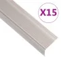 L-shaped step profiles 15 units champagne aluminum 90 cm by , Stairs - Ref: Foro24-146753, Price: 59,96 €, Discount: %
