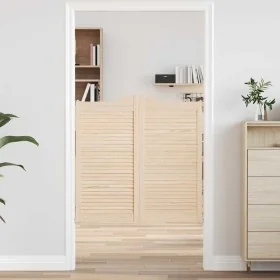 Swinging doors with 2 pairs of 100x100cm pine wood slat design. by , Doors for the home - Ref: Foro24-4107135, Price: 110,30 ...