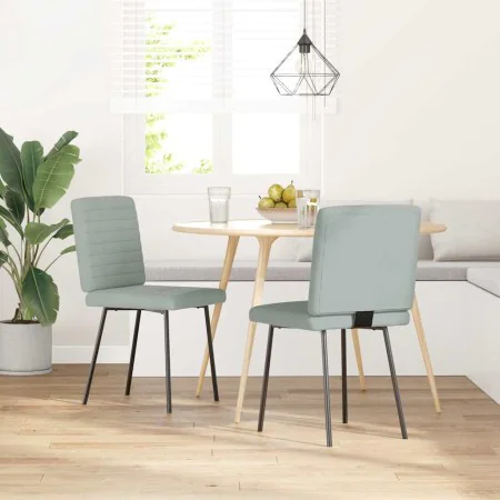 Esszimmerstühle, 2 Stück, hellgraues Samtgewebe. von , Essstühle - Ref: Foro24-4101156, Preis: 85,86 €, Rabatt: %