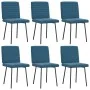 Dining chairs 6 units blue velvet by , dining chairs - Ref: Foro24-3315536, Price: 245,78 €, Discount: %