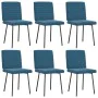 Sillas de comedor 6 unidades terciopelo azul de , Sillas de comedor - Ref: Foro24-3315536, Precio: 245,78 €, Descuento: %