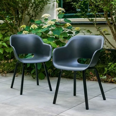 Gartenstuhl von Keter mit Metallbeinen "Noa" 2 Stück Graphit von , Gartenstühle - Ref: Foro24-447617, Preis: 151,36 €, Rabatt: %