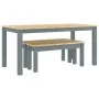 Juego de comedor Panama 3 pzas madera maciza de pino gris de , muebles para cocinas y comedores - Ref: Foro24-3345174, Precio...