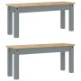 Juego de comedor Panama 3 pzas madera maciza de pino gris de , muebles para cocinas y comedores - Ref: Foro24-3345174, Precio...