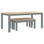 Esstischset Panama, 3-teilig, aus massivem Kiefernholz in Grau. von , Möbelsets für Küchen und Esszimmer - Ref: Foro24-334518...