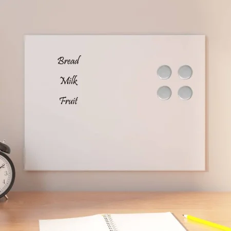 White tempered glass magnetic wall board 40x30 cm by , White boards - Ref: Foro24-4008622, Price: 20,57 €, Discount: %