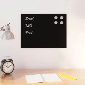 Black tempered glass magnetic board for wall, 40x30 cm. by , White boards - Ref: Foro24-4008603, Price: 20,32 €, Discount: %