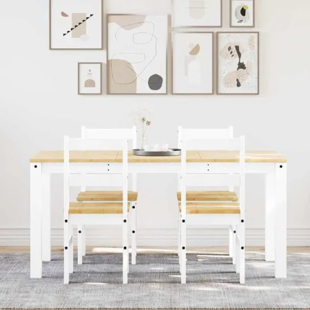 Panama 5-piece dining set made of solid white pine wood by , Furniture sets for kitchens and dining rooms - Ref: Foro24-33451...