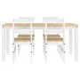 Panama 5-piece dining set made of solid white pine wood by , Furniture sets for kitchens and dining rooms - Ref: Foro24-33451...