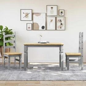 Panama 3-piece dining set made of solid gray pine wood by , Furniture sets for kitchens and dining rooms - Ref: Foro24-334519...