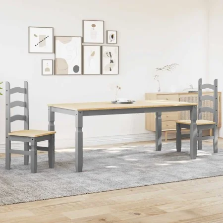 Panama 3-piece dining set made of solid gray pine wood by , Furniture sets for kitchens and dining rooms - Ref: Foro24-334520...