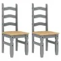 Esstisch-Set Panama, 3-teilig, aus massivem Kiefernholz in Grau. von , Möbelsets für Küchen und Esszimmer - Ref: Foro24-33452...