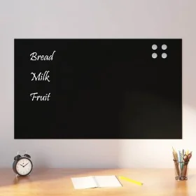 Black tempered glass magnetic wall board 100x60 cm by , White boards - Ref: Foro24-4008620, Price: 40,49 €, Discount: %